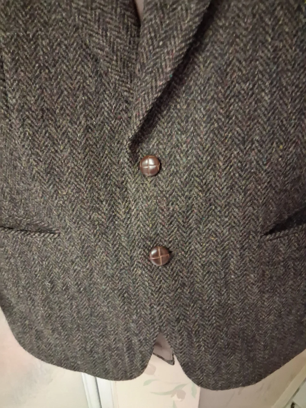 Harris Tweed 40R Men's Brown Herringbone Sport Coat Blazer Wool